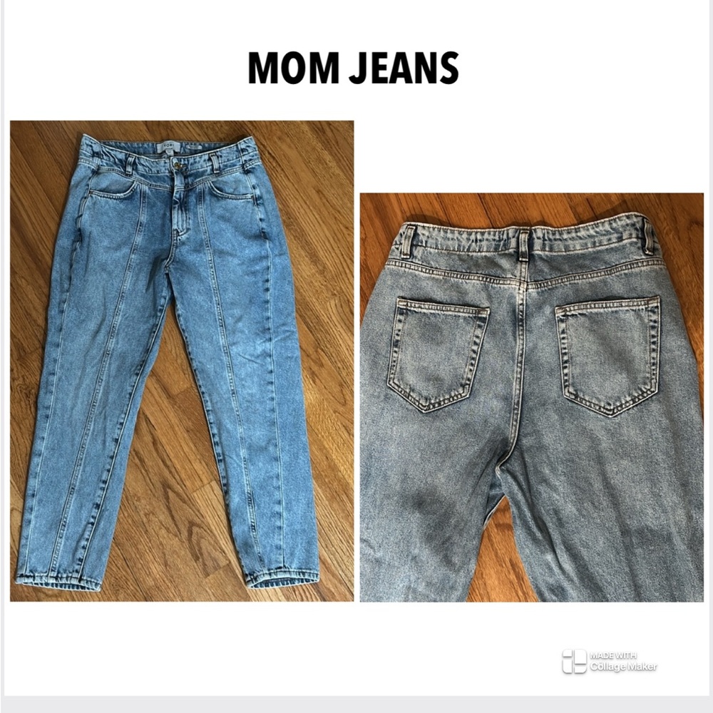 Mom Authentic New Look Tori Non Stretch Denim High Waisted Jeans Size 10